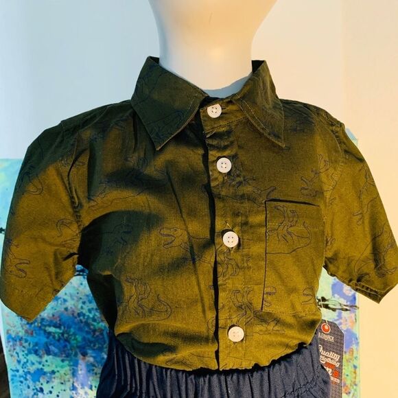 - Boys 2 Piece Button -up W/Pants - Picture 2 of 5